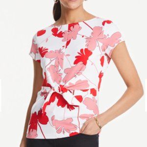 NWT Floral tie front top